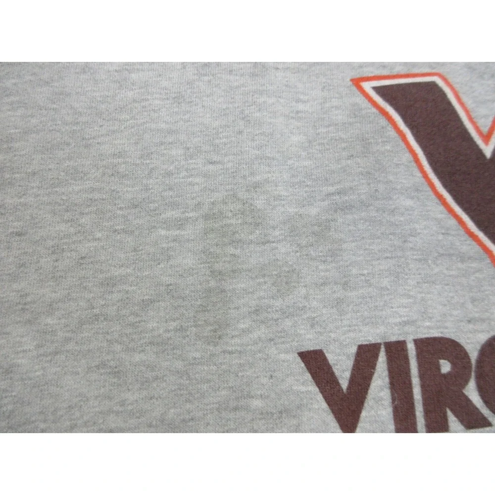 VTG Virginia Tech Hokies Sweatshirt Mens 2XL‎ Gray Center Swoosh Football Nike